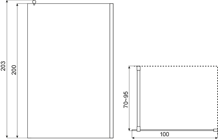 Ścianka prysznicowa Alfa TR 100cm - Kabina Walk-In - obrazek 3