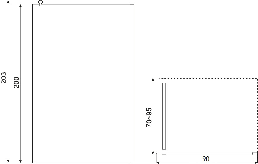 Ścianka prysznicowa Alfa TR 90 cm - Kabina Walk-In - obrazek 2