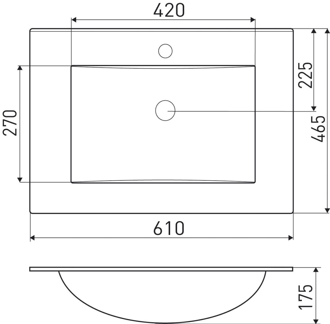 Umywalka wpuszczana w blat Calpe 60 cm - obrazek 3
