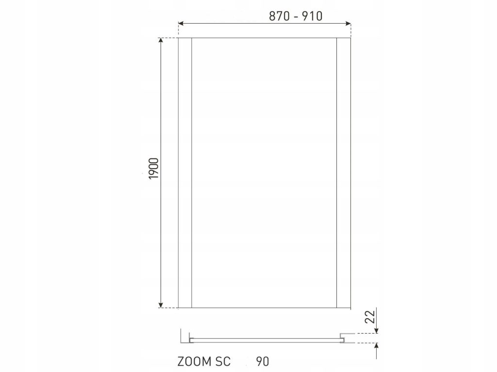 Ścianka prysznicowa 90cm Zoom SC - obrazek 2