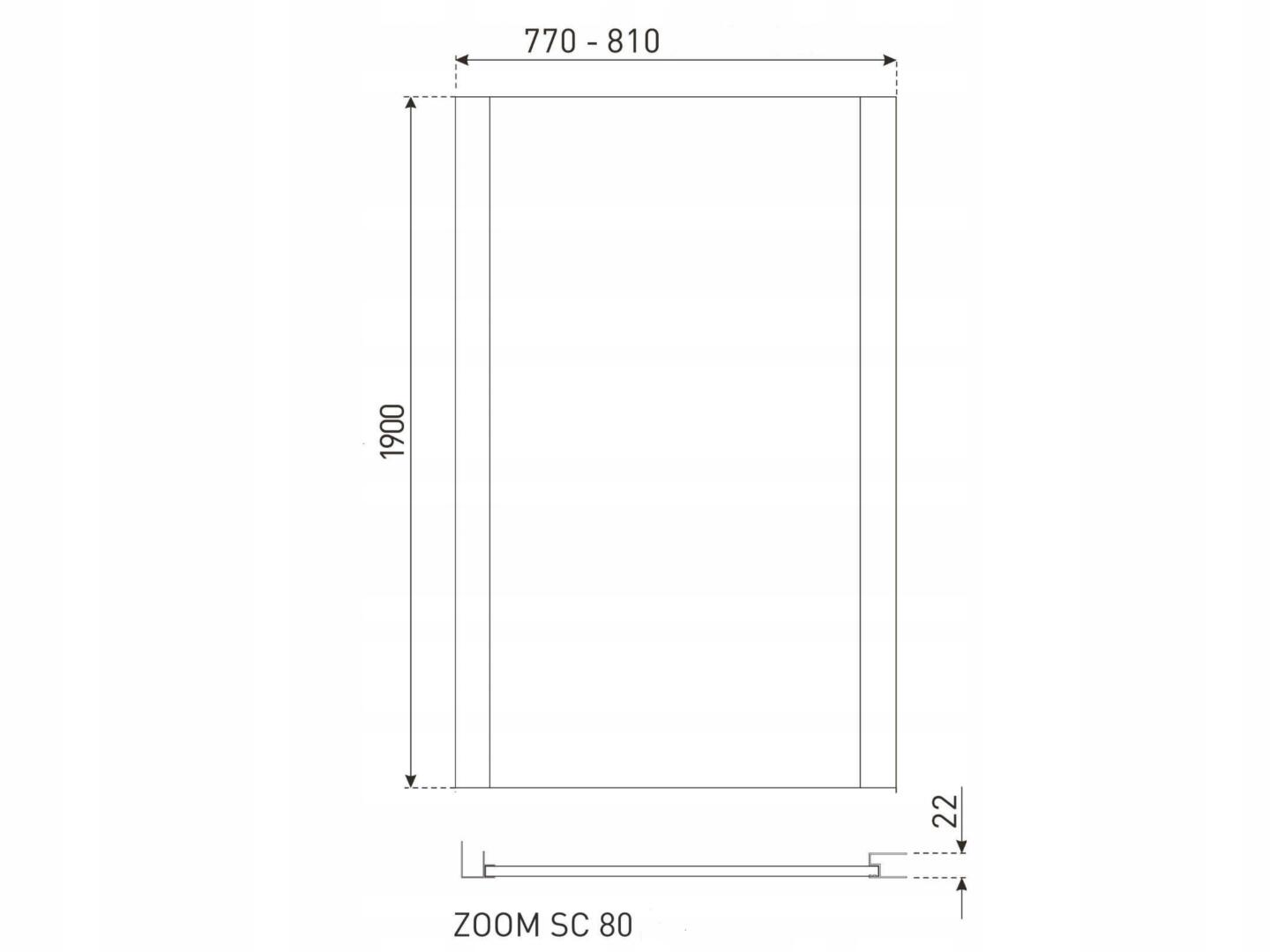 Ścianka prysznicowa 80cm Zoom SC - obrazek 2